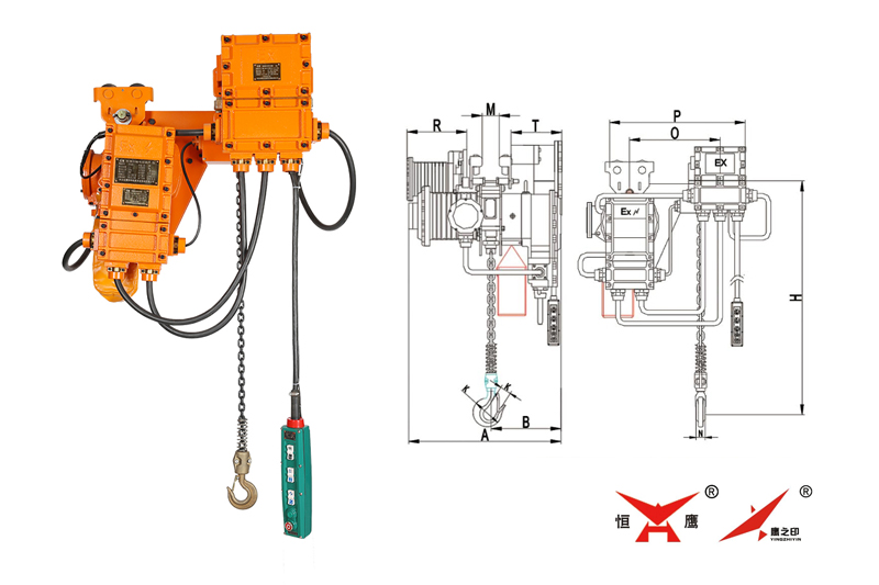HYDBD型低净空式防爆环链电动葫芦